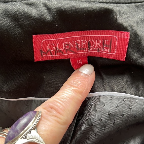 Glensport Collection, Black Blazer with White Stitch Decorative Trim, Size 14 - Picture 9 of 9